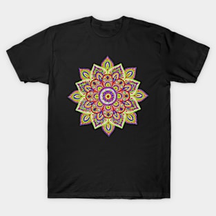 Yellow floral mandala T-Shirt